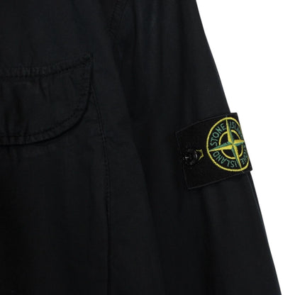Stone Island SS 2022 Black Full Zip Cotton Overshirt Jacket