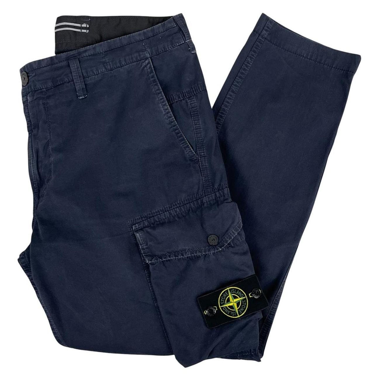 Stone Island SS 2021 Navy Blue Slim Fit Cargo Trousers