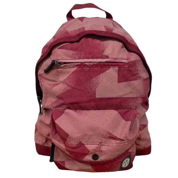 Stone Island AW 2021 Red Nylon Dazzle Reflective Camouflage Backpack