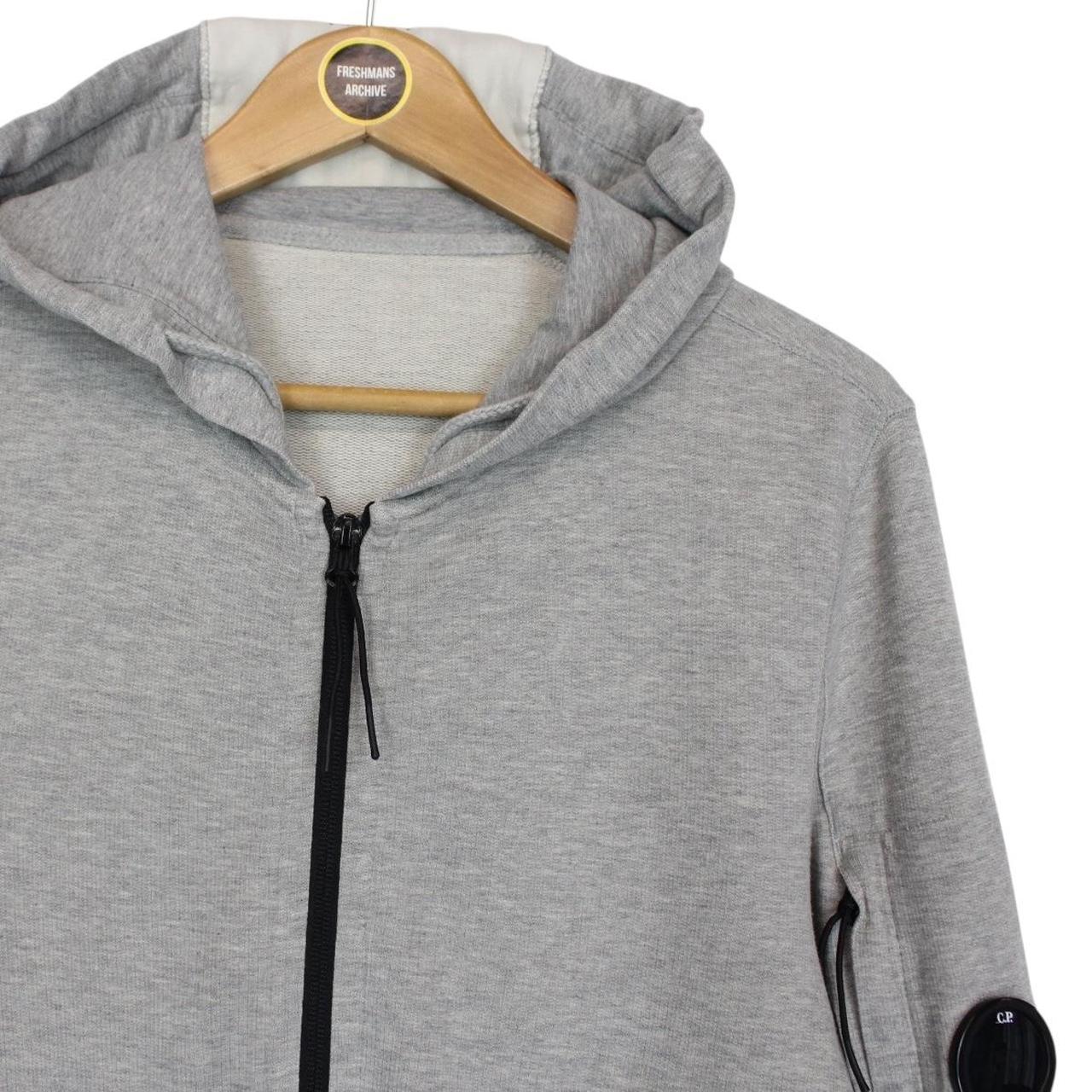 CP Company Grey Full Zip Lens Cotton Hoodie Jumper