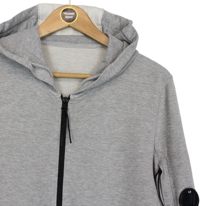CP Company Grey Full Zip Lens Cotton Hoodie Jumper