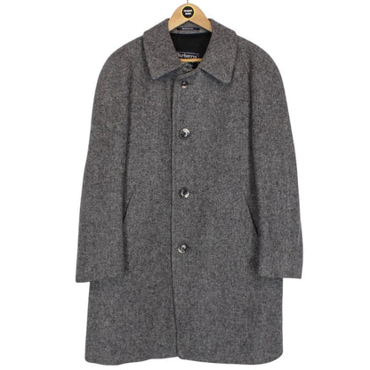Vintage 90s Burberry Grey Wool Overcoat