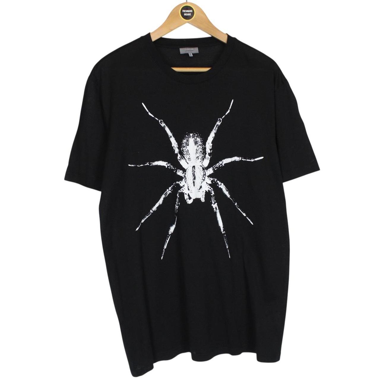 Lanvin Black and White Spider Print Short Sleeve Cotton T-Shirt