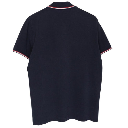 Moncler Maglia Manica Corta Navy Blue Short Sleeve Cotton Polo Shirt