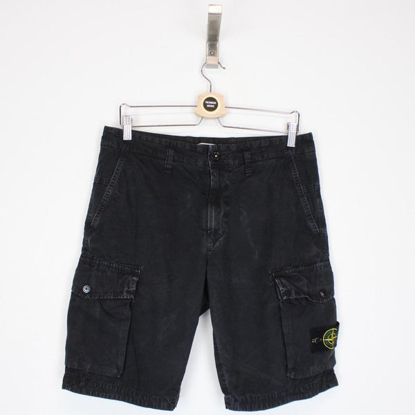 Stone Island SS 2021 Black Bermuda Cotton Cargo Shorts