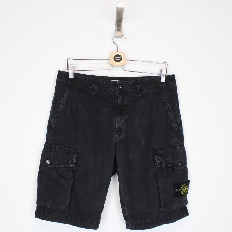 Stone Island SS 2021 Black Bermuda Cotton Cargo Shorts