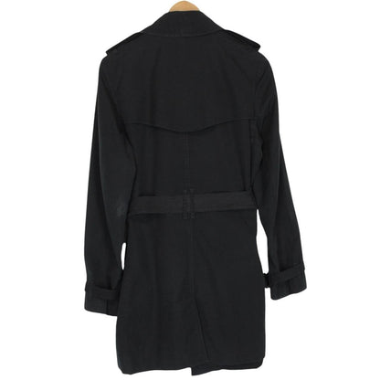 Burberry London Black Nova Check Double Breasted Belted Trench Coat