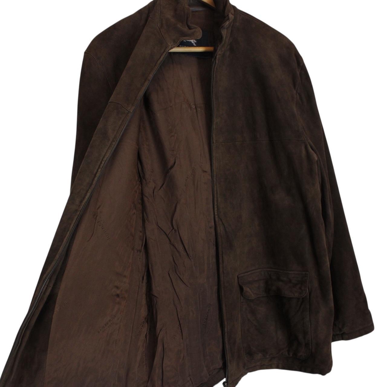 Vintage Burberry London Brown Full Zip Suede Leather Jacket
