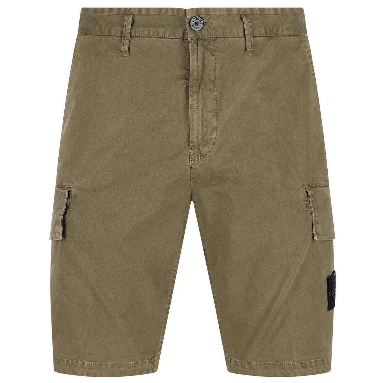 Stone Island SS26 Military Green Organic Cotton Cargo Shorts