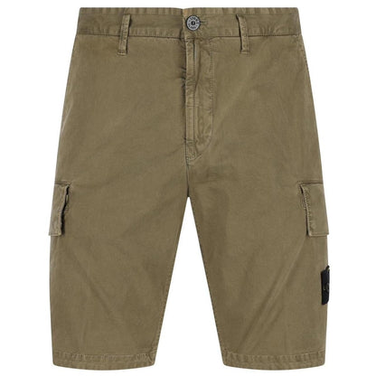 Stone Island SS26 Military Green Organic Cotton Cargo Shorts