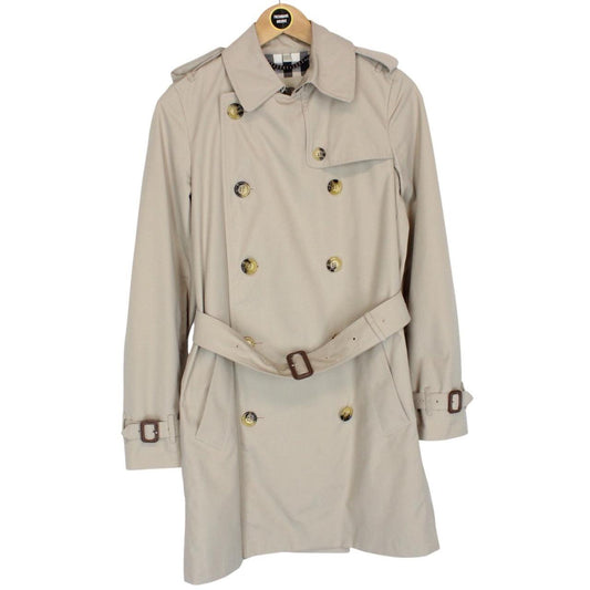Burberry London Beige Nova Check Double Breasted Belted Trench Coat
