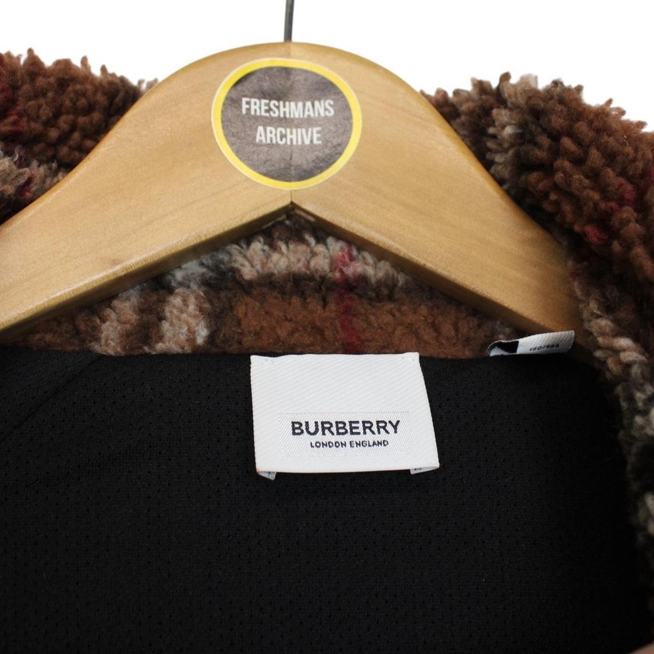 Burberry Birch Brown Nova Check Full Zip Sherpa Fleece Jacket