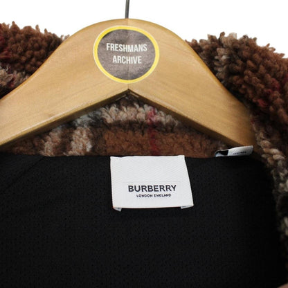 Burberry Birch Brown Nova Check Full Zip Sherpa Fleece Jacket