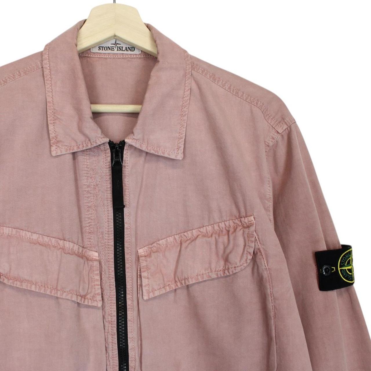 Stone Island AW 2022 Pink Full Zip Cotton Overshirt Jacket