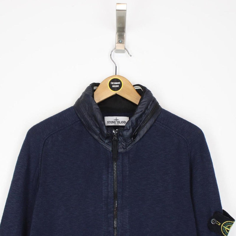 Stone Island SS 2012 Navy Blue Cotton Knit Full Zip Hoodie