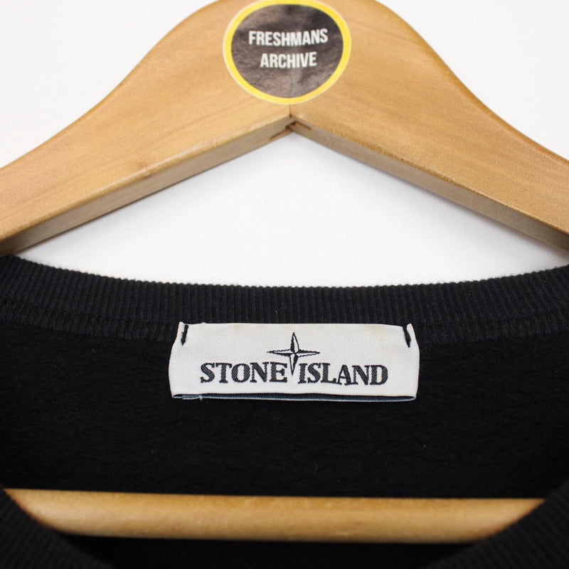 Stone Island AW 2017 Black Grid Camo Crew Neck Sweatshirt Jumper