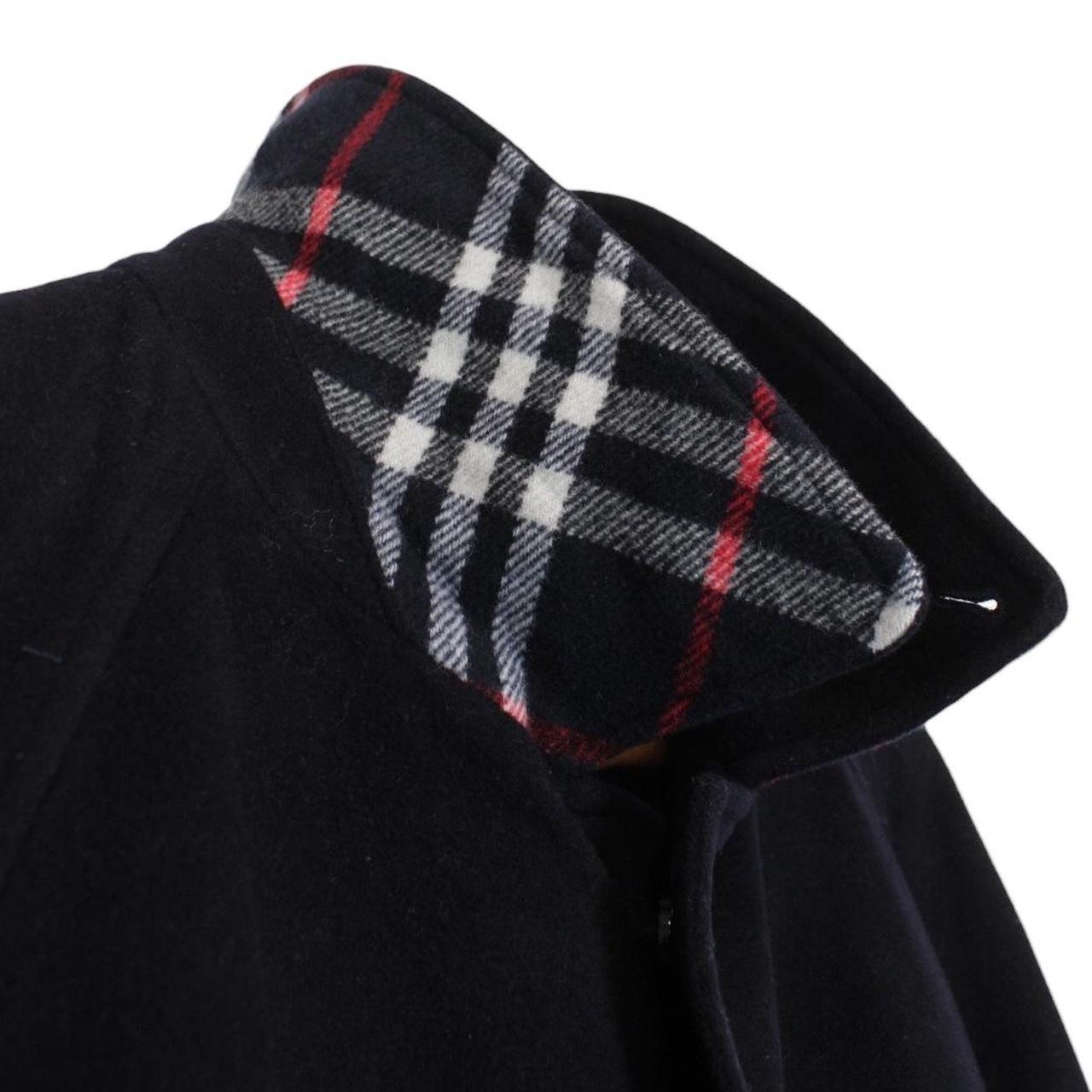 Vintage Burberry London Navy Blue Virgin Wool Blend Coat