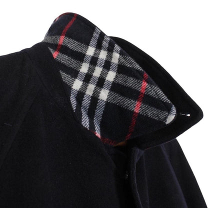 Vintage Burberry London Navy Blue Virgin Wool Blend Coat
