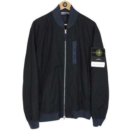 Stone Island SS 2023 Navy Blue Cupro Cotton Twill-TC Bomber Jacket