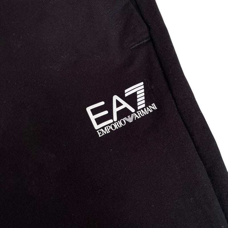 Emporio Armani EA7 Black and White Cotton Tracksuit Bottoms / Joggers