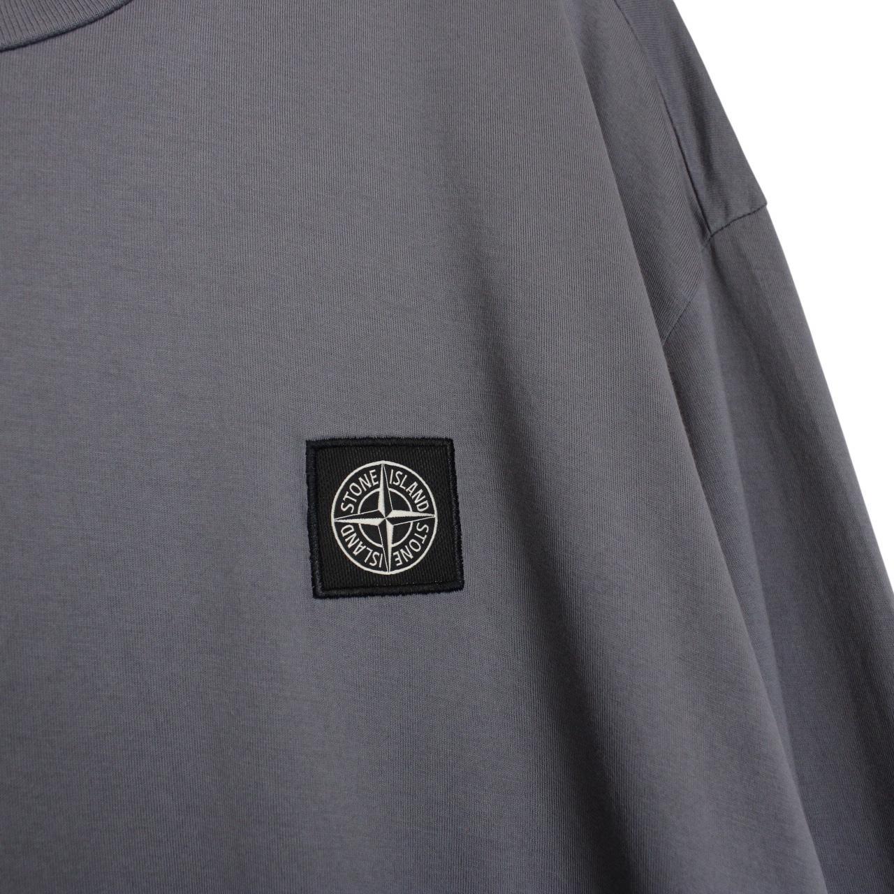 Stone Island SS 2021 Grey Long Sleeve Compass T-Shirt