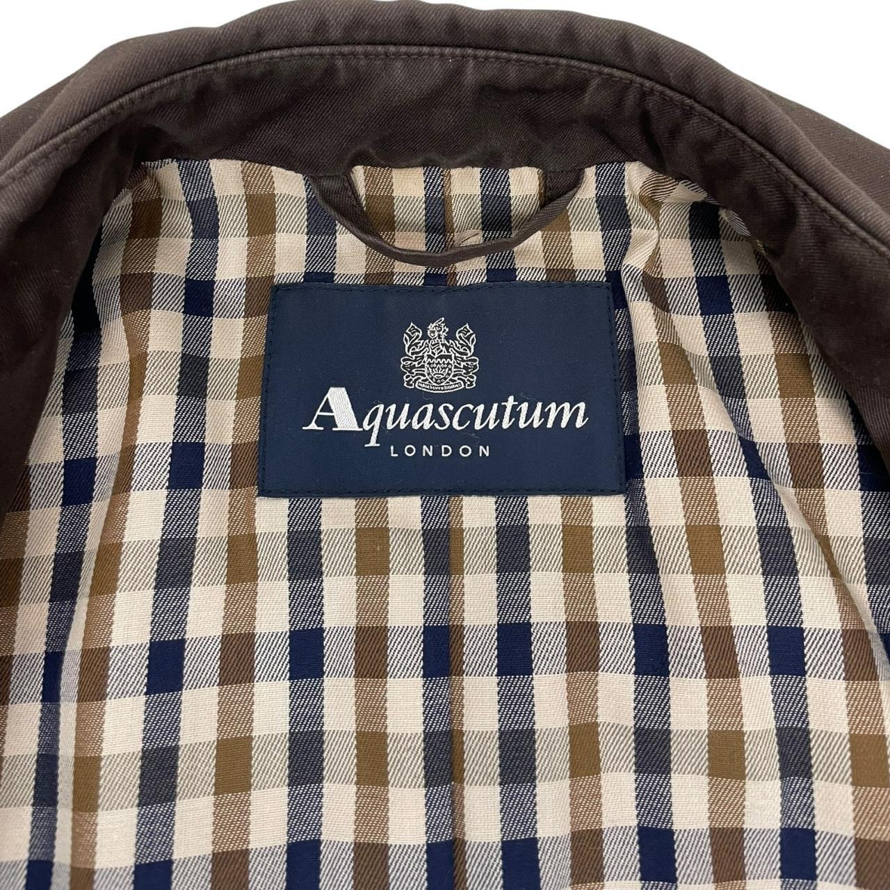 Aquascutum Brown House Check Double Breasted Belted Trench Coat