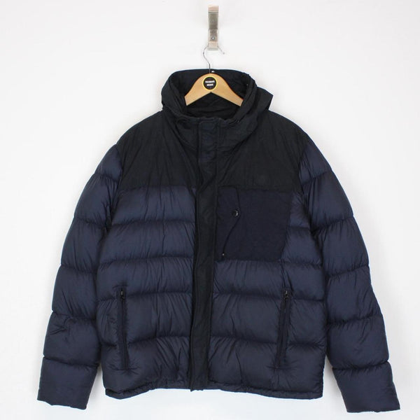 CP Company Navy Blue D D Shell Full Zip Goggle Down Puffer Jacket