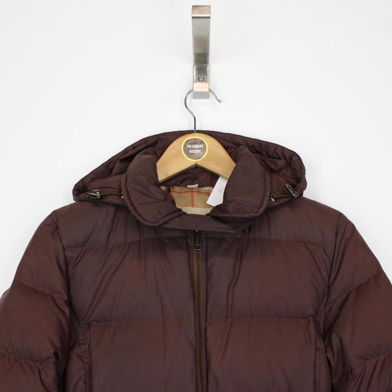 Burberry Brit Brown Nova Check Lined Belted Down Jacket