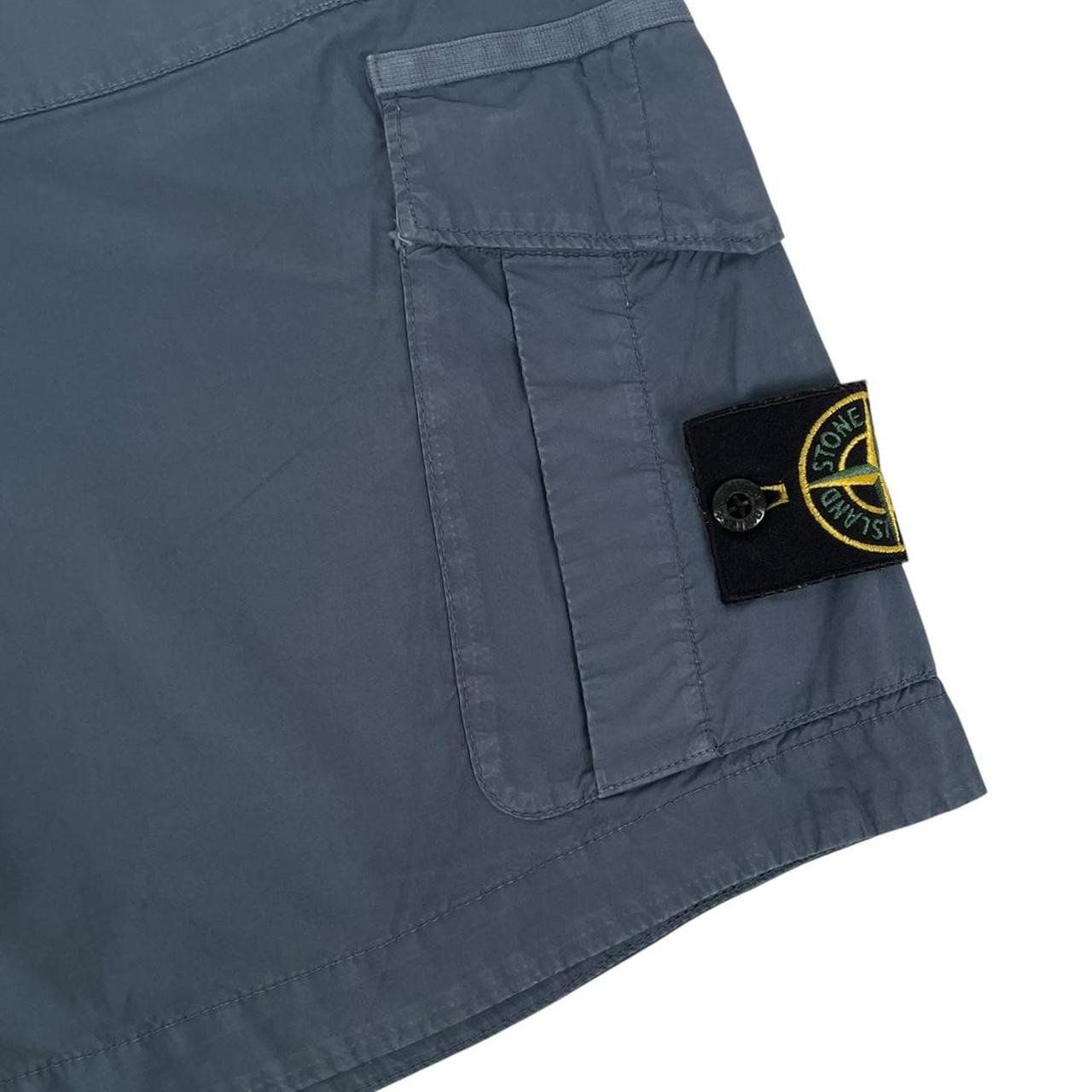 Stone Island SS 2023 Navy Blue Bermuda Cotton Cargo Shorts