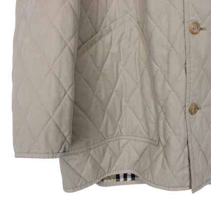 Vintage 90s Burberry Beige Nova Check Quilted Coat