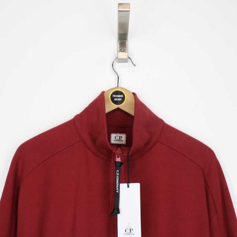 CP Company Ketchup Red 1/4 Zip Lens Cotton Sweatshirt Jumper