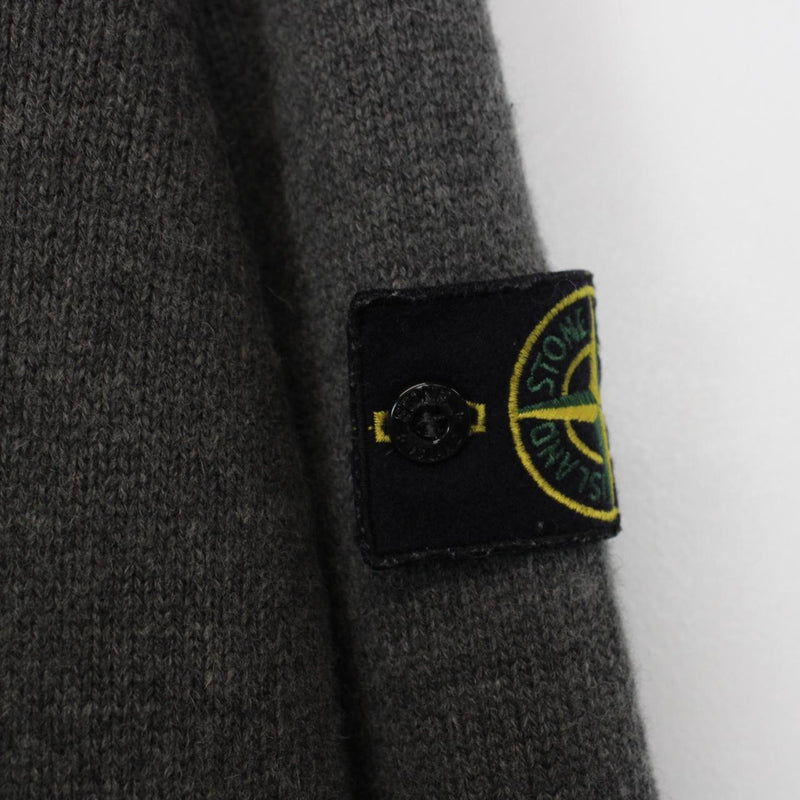 Vintage Stone Island AW 2009 Grey Wool Knit Full Zip Hoodie