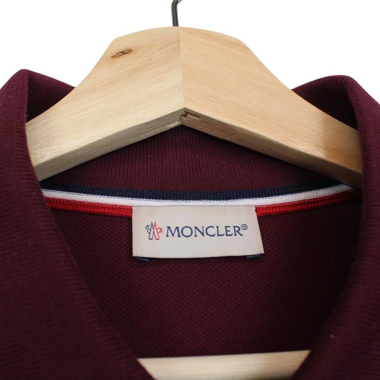Moncler Maglia Manica Lunga Burgundy Long Sleeve Cotton Polo Shirt