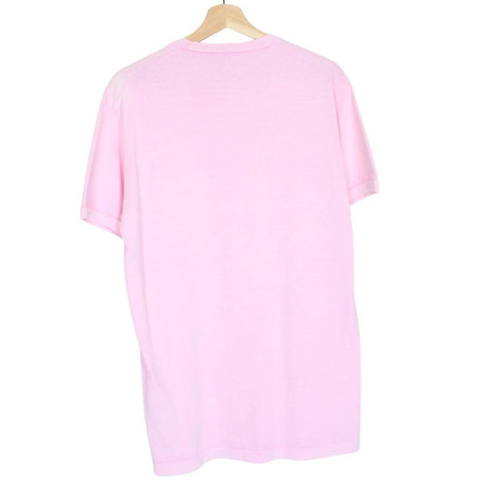 Dsquared2 Pink and Blue Logo Print Short Sleeve T-Shirt