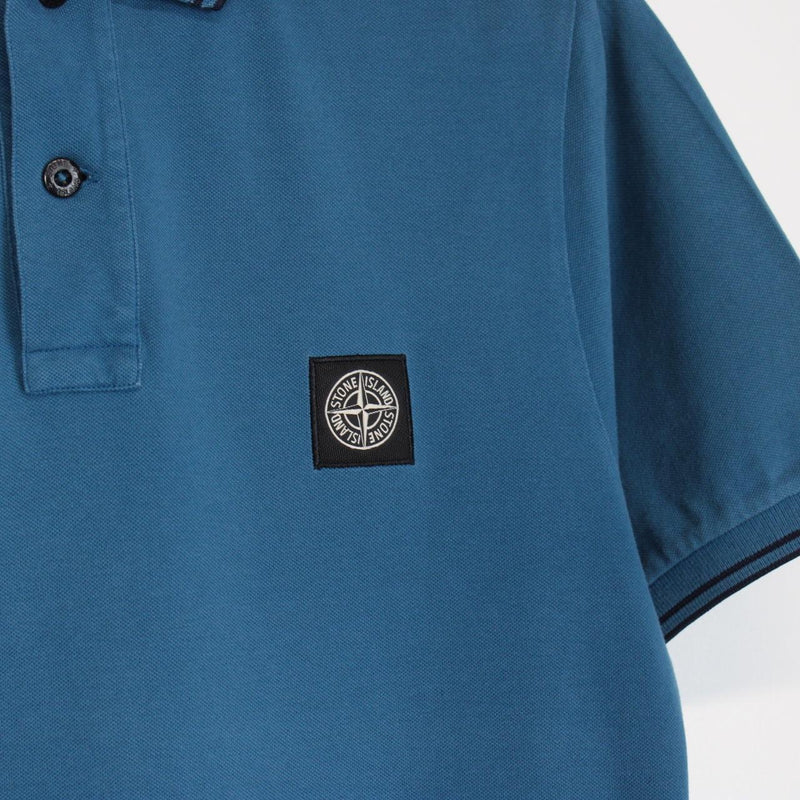 Stone Island Blue Short Sleeve Compass Polo Shirt
