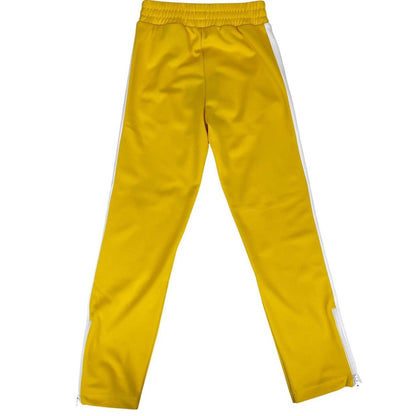 Palm Angels white and yellow joggers with logo detailing and classic fit.
