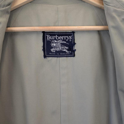 Vintage 90s Burberry Grey Belted Single Breasted Trench Coat