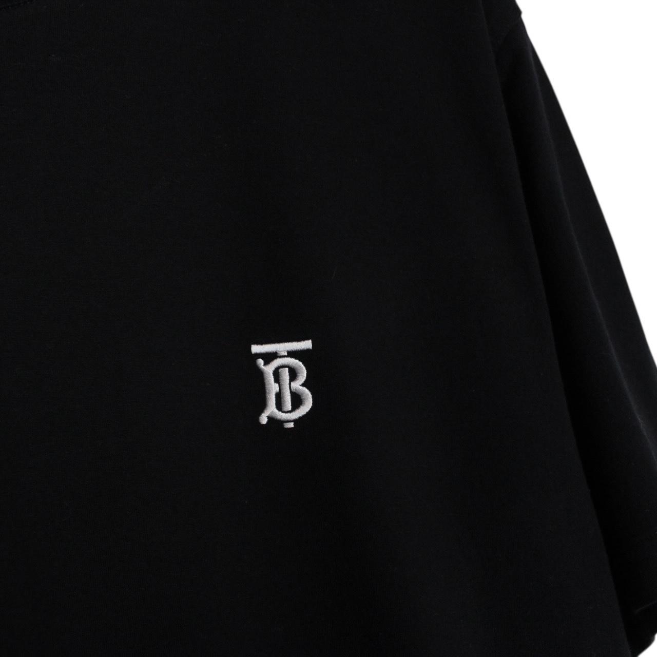Burberry Monogram Motif Black and White Cotton Short Sleeve T-Shirt