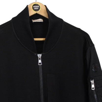 Moncler Maglia Cardigan Black Cotton/Nylon Full Zip Sweatshirt Jumper