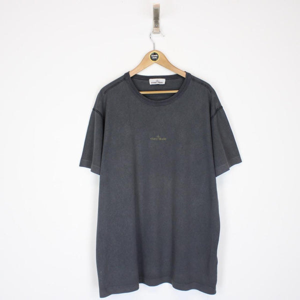 Stone Island Dark Grey Short Sleeve Compass Logo T-Shirt