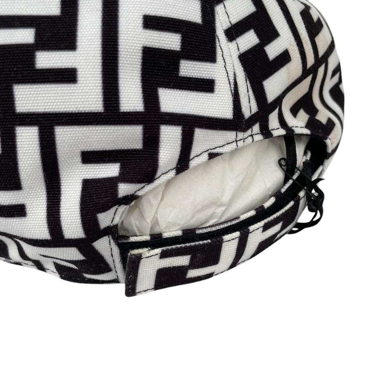 Fendi Black and White FF Zucca Monogram Canvas Baseball Cap