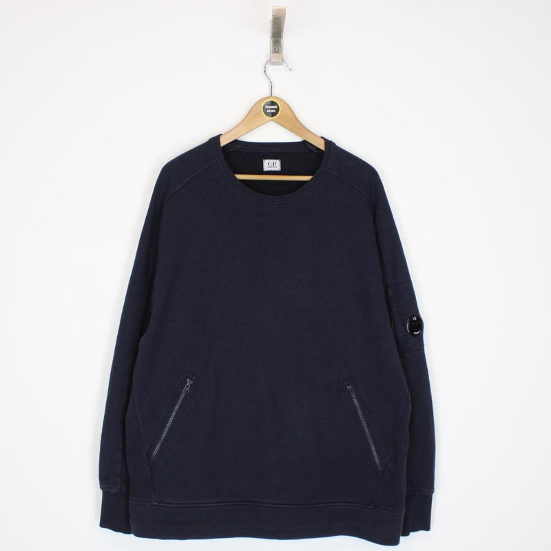 CP COMPANY｜SWEATSHIRTS (Cotton Diagonal Fleece Lens Swe Diagonal Fleece Lens cotton-blend sweatshirt in white - C P