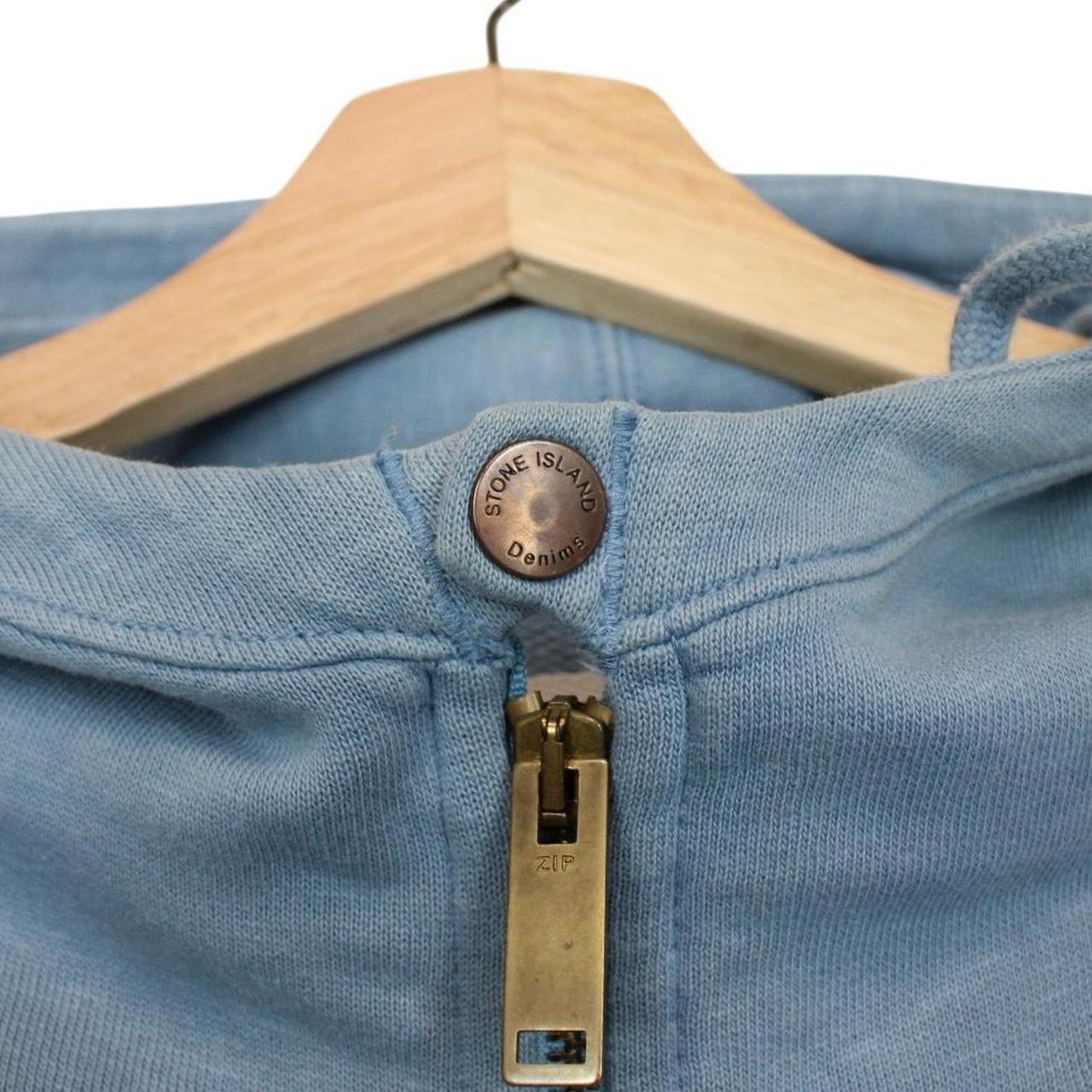 Vintage Stone Island Denims AW 2008 Blue Cotton Full Zip Hoodie Jumper