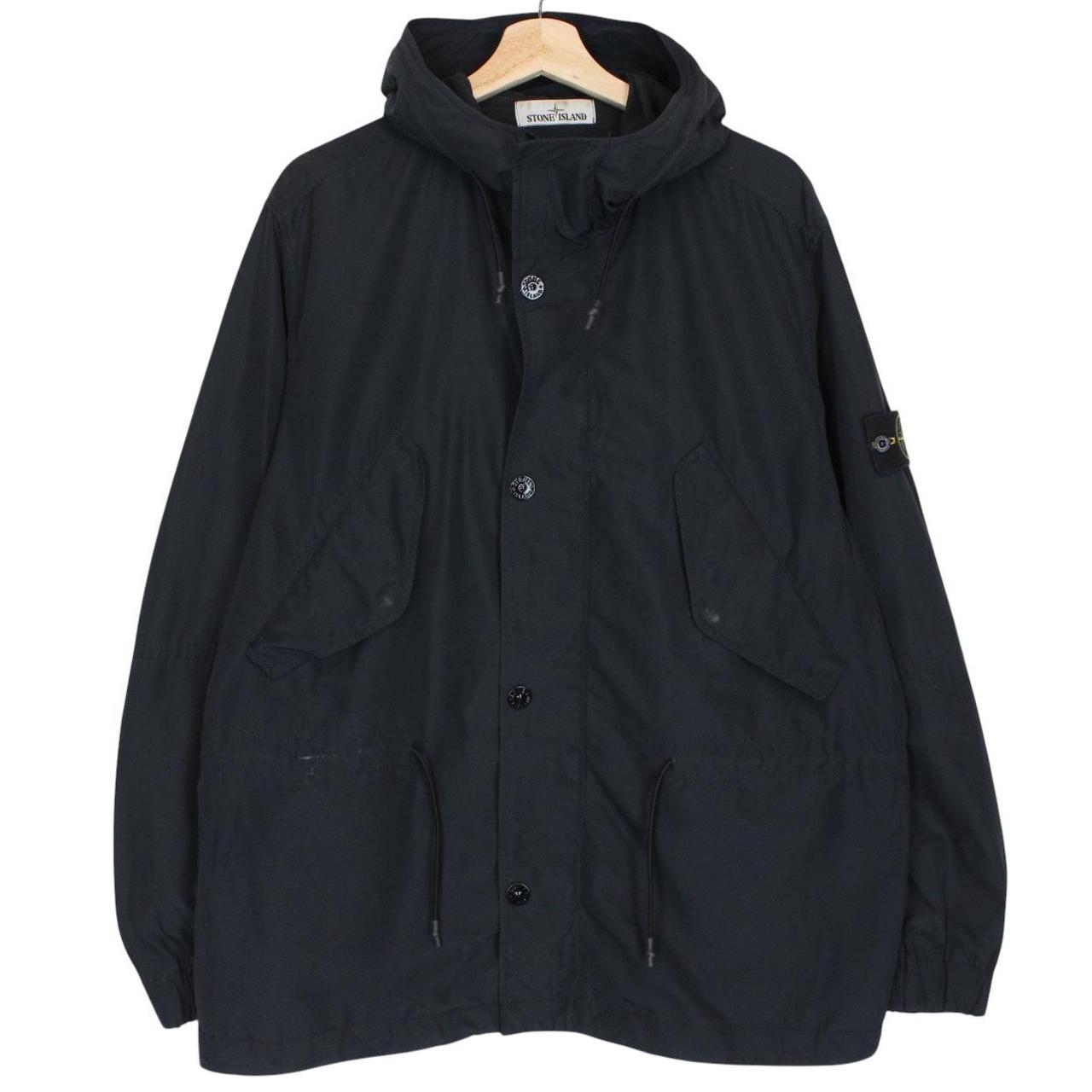Stone Island SS 2018 Navy Blue Micro Reps Full Zip Parka Jacket