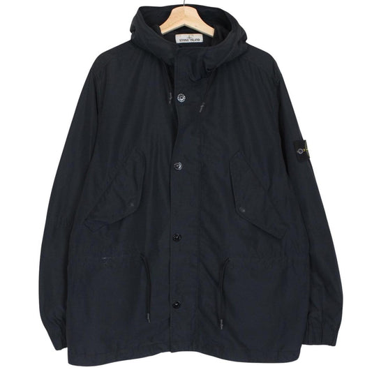 Stone Island SS 2018 Navy Blue Micro Reps Full Zip Parka Jacket