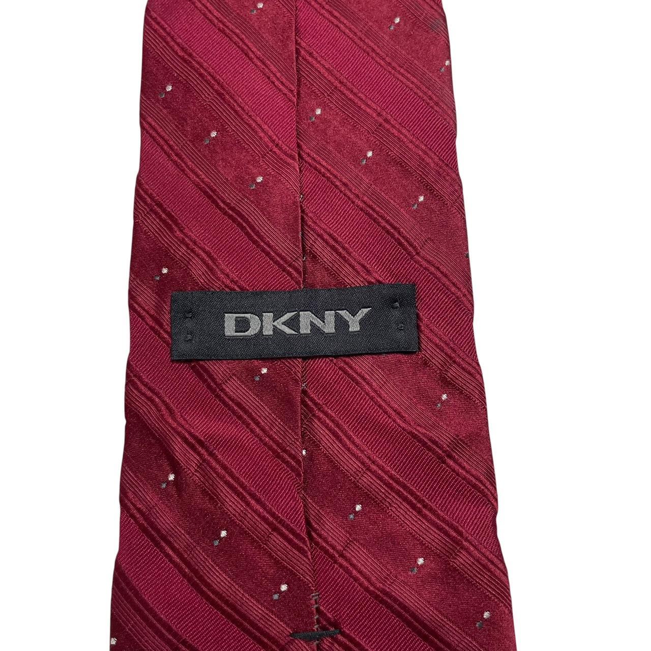 Vintage DKNY Burgundy Striped Silk Tie
