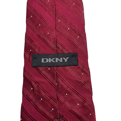 Vintage DKNY Burgundy Striped Silk Tie