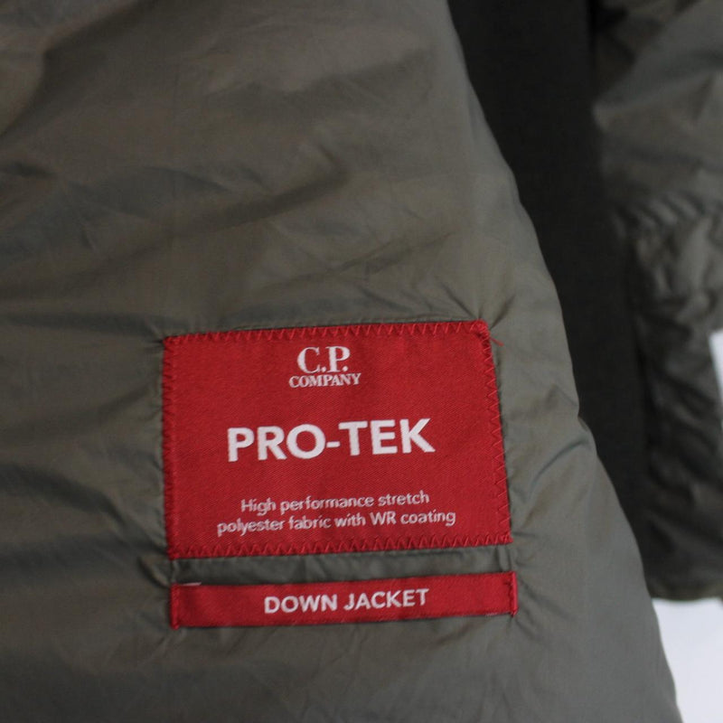 CP Company Pro Tek Khaki Green Wool and Nylon Hooded Down Goggle Jacket