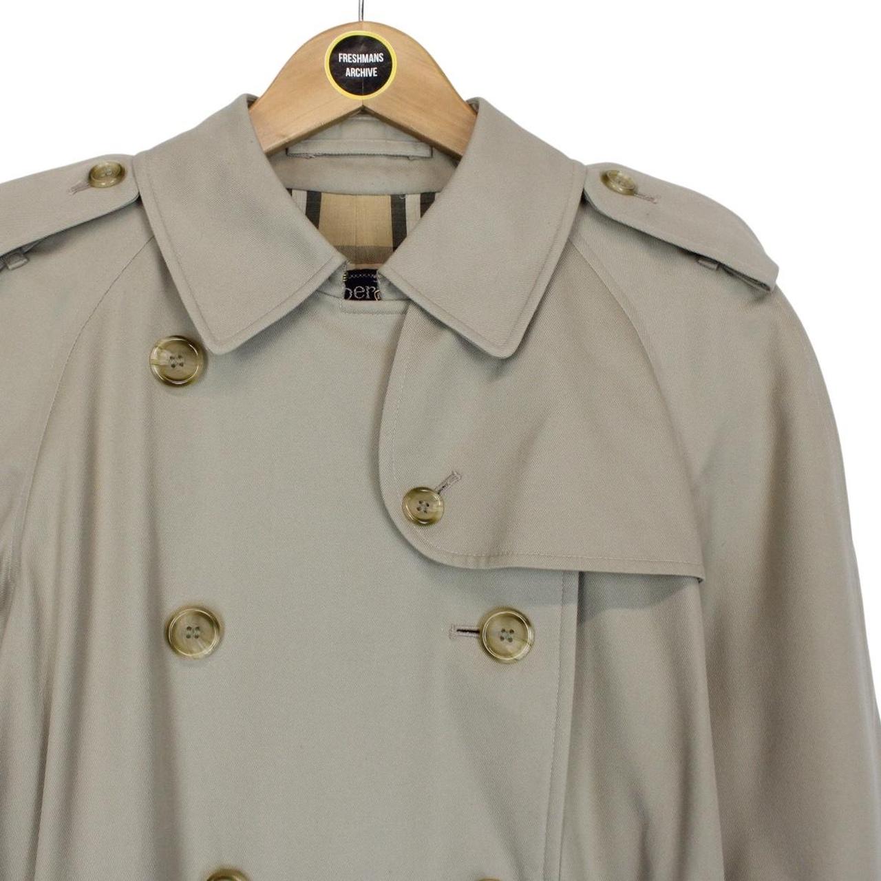 Vintage 90s Burberry Beige Double Breasted Belted Trench Coat