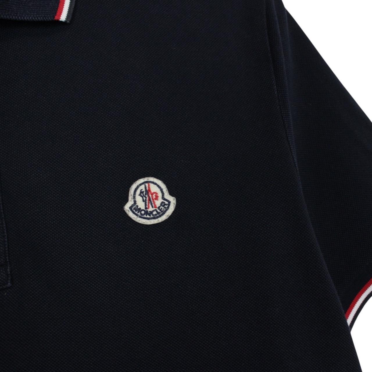 Moncler Maglia Manica Corta Navy Blue Short Sleeve Cotton Polo Shirt